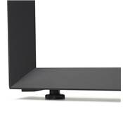 Bureau droit design 'GLASS MEET' plateau en verre noir avec pieds en métal noir - 160 x 80 cm