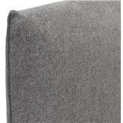 Canapé acoustique 2 places design dossier haut 'INTIME' en tissu gris foncé 4 pieds en métal noir