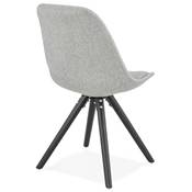 Chaise scandinave design 'Sueden Black Edition' tissu gris 4 pieds en bois noir