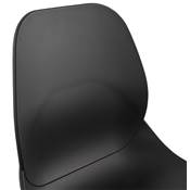 Chaise design empilable 'Teknik Black' noire pieds tréteaux en métal noir
