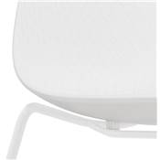 Chaise design empilable 'Style White' blanche pieds tréteaux en métal blanc