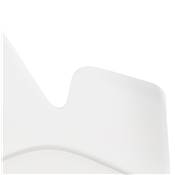 Chaise style industriel design à accoudoirs 'HERTIG' blanche avec 4 pieds en métal blanc