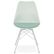 Chaise design style industriel 'GORD' assise verte claire avec 4 pieds en métal vert clair