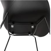 Chaise intérieur/extérieur design à accoudoirs 'ALL TIME' noire avec pieds tréteaux en métal noir
