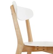 Chaise scandinave 'Gävle' blanche avec 4 pieds en bois massif