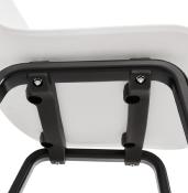 Chaise design 'Parkwood Black Edition' blanche avec 4 pieds en bois noir