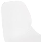 Chaise design empilable 'Teknik White' blanche pieds tréteaux en métal blanc