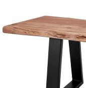Banc style industriel 'NATTE BENCH' en bois massif avec pieds en métal noir
