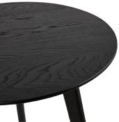 Tables basses scandinaves gigognes rondes 'Mukavä' plateau et 3 pieds en bois noir - Ø 50 cm