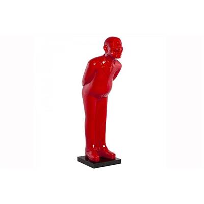 Statue deco géante 'Majordome' en polyrésine rouge