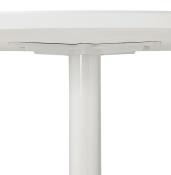 Table / table de réunion design ronde 'Bjork' en bois blanche pied central métal blanc – Ø 120 cm