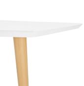 Table / table de réunion extensible scandinave 'Svenssen' blanche 4 pieds bois – 170(270) x 100 cm