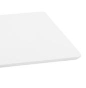 Table de salle à manger 'Tvillin' blanche en bois pied central acier brossé - 180 x 90 cm