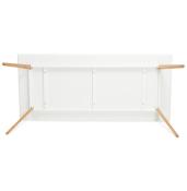 Table / bureau droit scandinave 'Bolnäss XL' en bois blanc 4 pieds bois naturel – 200 x 90 cm