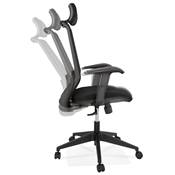 Fauteuil de bureau à roulettes dossier haut 'CAPTAIN' tissu et tissu maillé noir pieds métal noir