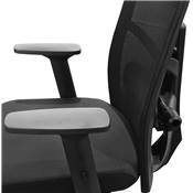 Fauteuil de bureau design à roulettes dossier haut 'HIGHER' tissu et tissu maillé noir pieds métal