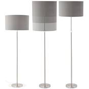 Lampadaire design hauteur réglable 'Okno Max' abat-jour gris structure en métal brossé