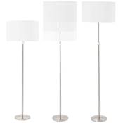 Lampadaire design hauteur réglable 'Okno Max' abat-jour blanc structure en métal brossé