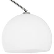 Lampadaire design 'Arc XL' abat-jour blanc structure en métal chromé socle en marbre