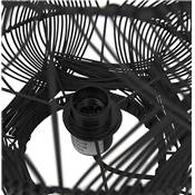 Lampe à poser design 'LANTERNA' en rotin noir tissé