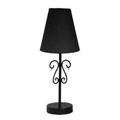 Lampe à poser à pampilles 'ELLA' noire abat-jour tissu socle en métal