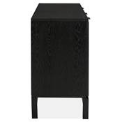 Meuble bahut buffet design 'ALLWOOD' en bois noir avec 2 portes et 3 tiroirs et pieds en métal noir