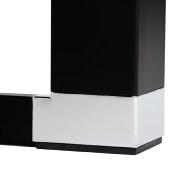 Bureau de direction droit 'Small Business' plateau noyer pieds métal noir et chromé – 140 x 70 cm