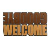 Paillasson design 'Welcome Goodbye' marron