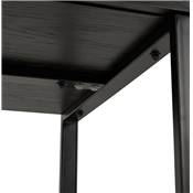 Petit bureau droit / table travail design 2 tiroirs 'BAMBIN' bois et pieds métal noir - 120 x 60 cm
