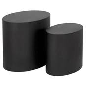 Set de 2 Tables d'appoint guéridons design ovales 'DUO' en bois noir