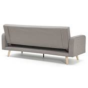 Canapé droit convertible design scandinave 'Evö' en tissu gris pieds en bois