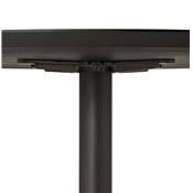 Table / table de réunion ronde design 'KONTUR BLACK XL' noire pied central en métal noir - Ø 120 cm