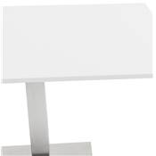 Table / bureau design 'TVILLIN MEDIUM' blanche en bois pied central en acier brossé - 160 x 80 cm