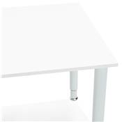 Table / bureau droit design 'VANIA' en bois blanc pied central en métal blanc – 160 x 80 cm