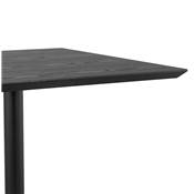 Table de salle à manger carrée industriel 'RITH' noire en bois pied carré en métal noir - 70 x 70 cm