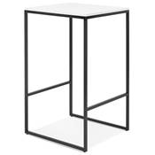 Table bar haute style industriel carré 'BISTRO' bois blanc 4 pieds métal noir idéal proffesionnels