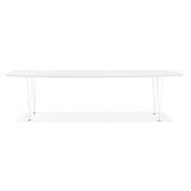 Grande table à diner / réunion extensible 'RYM' blanche 4 pieds métal blanc - 170(270) x 100 cm