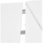 Grande table à diner / réunion extensible 'RYM' blanche 4 pieds métal blanc - 170(270) x 100 cm
