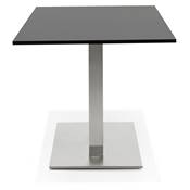 Table / bureau design 'TVILLIN MEDIUM' noire en bois pied en central acier brossé - 160 x 80 cm