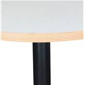 Table de salle à manger ronde industriel 'GASTE' blanche en bois pied central rond en métal noir - Ø 80 cm