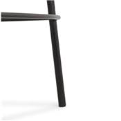 Tabouret de bar design à accoudoirs moderne 'CARINO' en velours gris avec 4 pieds en métal noir