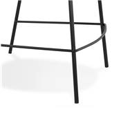 Tabouret de bar design à accoudoirs moderne 'CARINO' en velours noir avec 4 pieds en métal noir