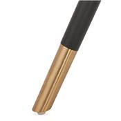 Tabouret snack mi-hauteur 'MODEN MINI' velours noir 4 pieds bois noir pieds métal doré dossier haut