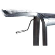 Tabouret de bar réglable design 'Liner' pivotant en acier brossé pied avec repose pieds dossier bas