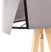 Lampe à poser scandinave trépied 'Stätiv' abat-jour gris 3 pieds en bois naturel