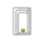 Etagères cubes design rectangulaires modulables en bois laqué blanc - Set de 3