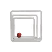 Etagères cubes design carrées modulables en bois laqué blanc - Set de 3