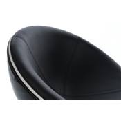 Fauteuil design boule SPHERE pivotant Noir pied chromé