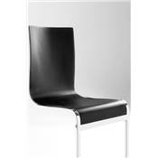 Chaise design 'Klass' en bois noir avec pied chromé