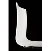 Chaise design 'Klass' en bois blanc avec pied chromé